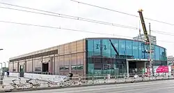 S-Bahnhof Warschauer Straße vom Westen aus gesehen