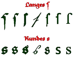 Langes ſ und rundes s in verschiedenen Schriften