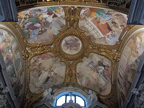 Deckenfresken von Corenzio in der Cappella di Sant'Ugo, Certosa di San Martino, Neapel (1632)