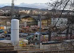 Bauarbeiten an der B10, im Bereich des zukünftigen Tunnels Bad Cannstatt, Dezember 2016