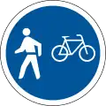 R114: Gemeinsamer Geh- und Radweg (Fußgänger linksseitig, Fahrräder rechtsseitig)*