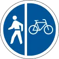 R115: Getrennter Geh- und Radweg (Gehweg links, Radweg rechts)