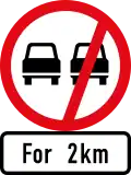 Überholverbot für Kraftfahrzeuge aller Art für 2km