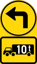 Vorgeschriebene Fahrtrichtung für Lastkraftwagen über 10 t