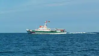 John T. Essberger in voller Fahrt