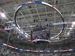 Der Videowürfel der SAP Arena vor einem Spiel der Adler Mannheim am 2.&nbsp;November&nbsp;2014