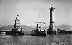 Die Stadt Konstanz bei der Ankunft in Lindau um 1928