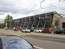 Eingerüstete Fensterseite, September 2017