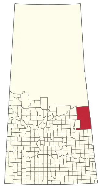 Lage der Gemeinde in Saskatchewan