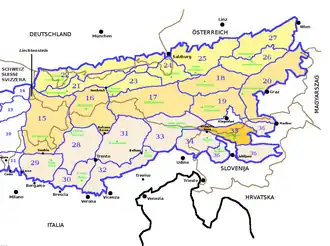 Lage der westlichen Karawanken: Nr. 35