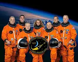 v. l. n. r. David Wolf, Christopher Cassidy, Douglas Hurley, Julie Payette, Mark Polansky, Thomas Marshburn, Timothy Kopra