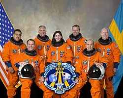 v. l. n. r. José Hernández, Kevin Ford, John Olivas, Nicole Stott, Christer Fuglesang, Frederick Sturckow, Patrick Forrester