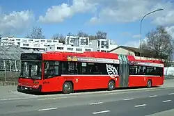 Ein Volvo 7700 Gasgelenkbus