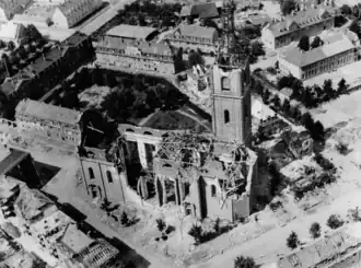 Zerstörte Kirche um 1946