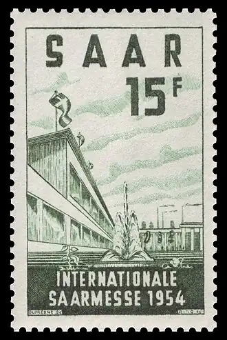 Sonderbriefmarke zur Saarmesse 1954