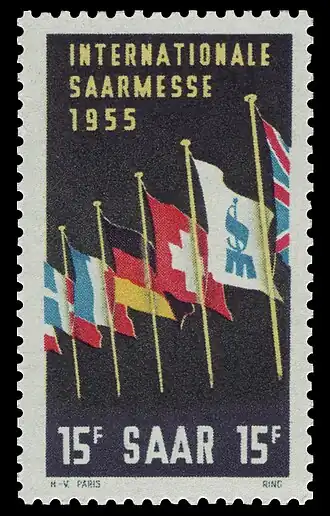 Sonderbriefmarke zur Saarmesse 1955