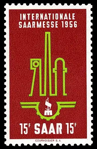 Sonderbriefmarke zur Saarmesse 1956
