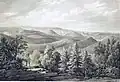 Historische Ansicht der Aussicht in Richtung Westen (um 1845)