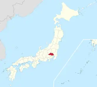 Lage der Präfektur Saitama in Japan