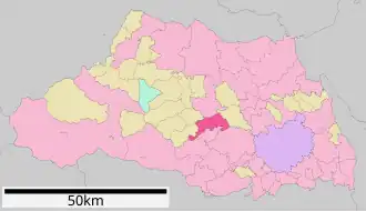 Lage Sakados in der Präfektur