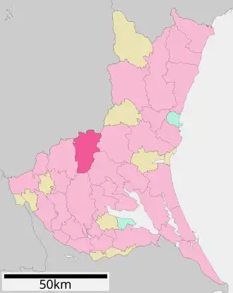 Lage Sakuragawas in der Präfektur