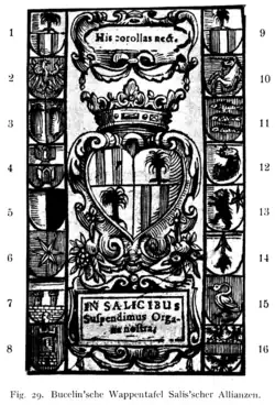 Bucelin'sche Wappentafel Salis'scher Allianzen[21]