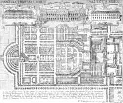 Grundriss von Park und Schloss Salzdahlum, um 1710