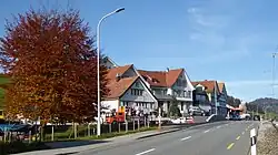 Der Sammelplatz an der Hauptstrasse Appenzell–Gais