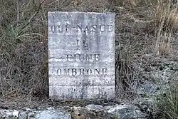 Hinweisschild zur Quelle des Ombrone