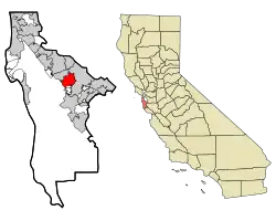 Lage im San Mateo County