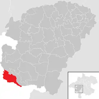 Lage der Gemeinde St. Lorenz (Oberösterreich) im Bezirk Vöcklabruck (anklickbare Karte)