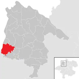 Lage der Gemeinde St. Marienkirchen bei Schärding im Bezirk Schärding (anklickbare Karte)