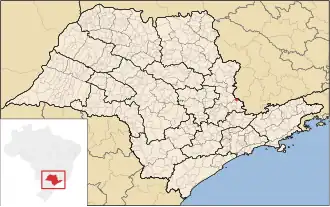 Lage der Gemeinde im Bundesstaat São Paulo