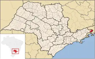 Lage der Gemeinde Bananal im Bundesstaat São Paulo