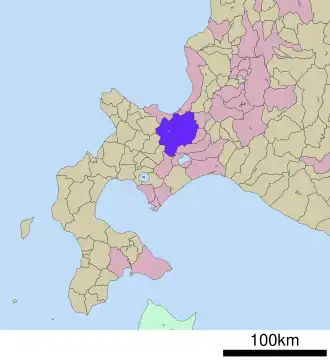 Lage Sapporos in der Präfektur