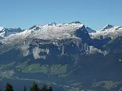 Das Bergsturzgebiet gesehen von Il Bot.