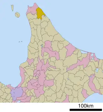 Lage Sarufutsus in der Präfektur