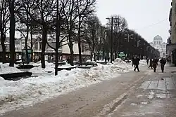 Fußgängerzone; im Hintergrund die Garnisonskirche