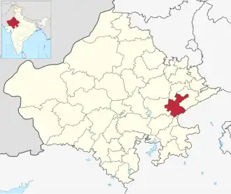 Positionskarte des Distrikts Sawai Madhopur