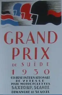 Plakat des Großen Preises von Schweden 1930
