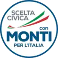 Das Logo der italienischen Partei Scelta Civica gesetzt in der Gotham. Mario Monti war bei den Parlamentswahlen in Italien 2013 Spitzenkandidat der Partei.