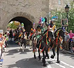 Im Festzug kommen Pferde auch als Zugtiere zum Einsatz