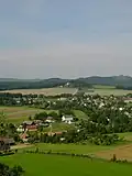 Blick von der Kaiserkrone auf Schöna (Vordergrund) und Reinhardtsdorf (Hintergrund)