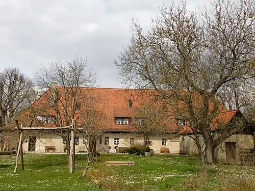 Frontalansicht des Wohnstallhauses