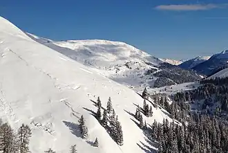 Das Schönjöchl von Südwesten