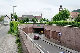 Westliche Einfahrt Schützenalleetunnel, hier ist ein Vollanschluss vorgesehen