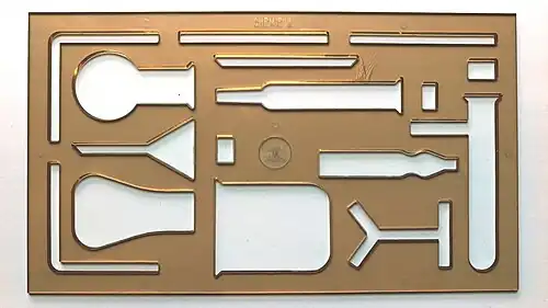 Chemische Zeichenschablone für Laborgeräte