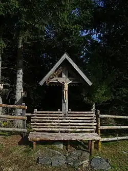 Das Schanzkreuz am Tiefsattel.