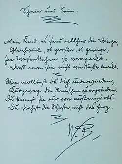 Autograph von Wilhelm Busch (undatiert, etwa Ende 19.&nbsp;Jahrhundert)