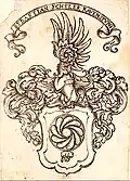 Wappen des Sebastian Scheler (vor 1563–um 1630), Ratsherrn zu Ravensburg